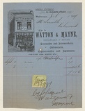 Title: Bill head for Watton & Mayne wholesale & retail | Date: 1880s | Technique: engraving, printed in black ink, from one plate; letterpress