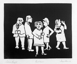 Artist: Allen, Joyce. | Title: Bedtime. | Date: 1973 | Technique: linocut, printed in black ink, from one block