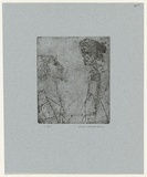 Artist: b'WILLIAMS, Fred' | Title: b'Two heads' | Date: 1955-56 | Technique: b'etching, drypoint and foul biting, printed in black ink, from one zinc plate' | Copyright: b'\xc2\xa9 Fred Williams Estate'