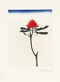 Artist: b'Rose, David.' | Title: b'Waratah' | Date: 1978 | Technique: b'aquatint, printed in colour, from one plate'