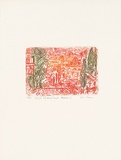 Artist: MEYER, Bill | Title: Night at Mishkenot Sha'ananim | Date: 1992 | Technique: etching, printed in red, orange and green ink a la poupée, from one zinc plate | Copyright: © Bill Meyer