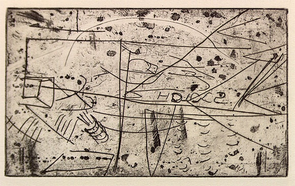 Artist: b'Furlonger, Joe.' | Title: b'Scotch /target pits' | Date: 1992, May-July | Technique: b'etching, printed in black ink, from one plate' Artist: b'Furlonger, Joe.' | Title: b'Scotch /target pits' | Date: 1992, May-July | Technique: b'etching, printed in black ink, from one plate'