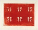 Artist: b'Rose, Jacqueline.' | Title: bJosephine's song | Date: 2001 | Technique: b'etching, printed in orange ink, from one copper plate'