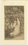 Artist: Bullock, Myra. | Title: Mermaid. | Date: c.1930 | Technique: etching and aquatint, printed in brown ink with plate-tone, from one plate