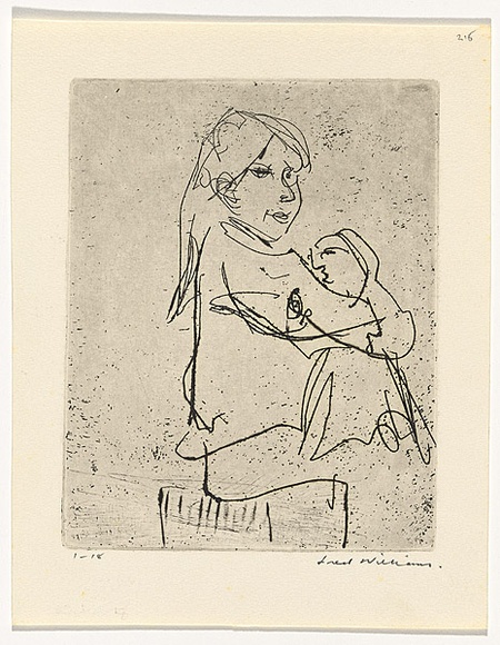 Artist: b'WILLIAMS, Fred' | Title: b'Girl holding a doll' | Date: 1965-66 | Technique: b'etching, drypoint and flat biting, printed in black ink, from one copper plate' | Copyright: b'\xc2\xa9 Fred Williams Estate' Artist: b'WILLIAMS, Fred' | Title: b'Girl holding a doll' | Date: 1965-66 | Technique: b'etching, drypoint and flat biting, printed in black ink, from one copper plate' | Copyright: b'\xc2\xa9 Fred Williams Estate'