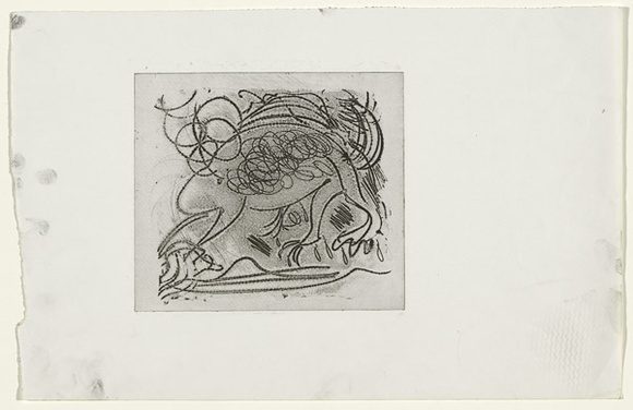 Artist: b'BOYD, Arthur' | Title: b'(Frog).' | Date: (1962-63) | Technique: b'softground etching, printed in black ink, from one plate' | Copyright: b'Reproduced with permission of Bundanon Trust' Artist: b'BOYD, Arthur' | Title: b'(Frog).' | Date: (1962-63) | Technique: b'softground etching, printed in black ink, from one plate' | Copyright: b'Reproduced with permission of Bundanon Trust'