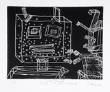Artist: COLEING, Tony | Title: Sorry, not tonight, I've got a headache. | Date: 1986 | Technique: aquatint, printed in black ink, from one plate