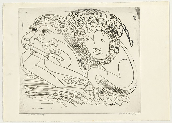 Artist: b'BOYD, Arthur' | Title: b'Nebuchadnezzar with seated lion.' | Date: (1968-69) | Technique: b'etching, printed in black ink, from one plate' | Copyright: b'Reproduced with permission of Bundanon Trust' Artist: b'BOYD, Arthur' | Title: b'Nebuchadnezzar with seated lion.' | Date: (1968-69) | Technique: b'etching, printed in black ink, from one plate' | Copyright: b'Reproduced with permission of Bundanon Trust'