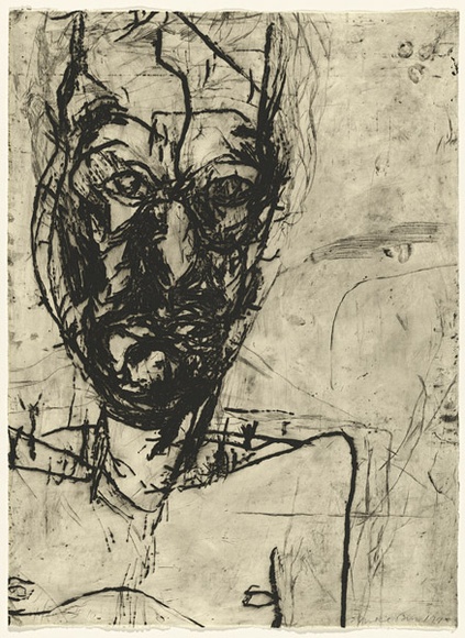 Artist: b'PARR, Mike' | Title: b'Untitled self-portraits 10.' | Date: 1990 | Technique: b'drypoint, printed in black ink, from one copper plate' Artist: b'PARR, Mike' | Title: b'Untitled self-portraits 10.' | Date: 1990 | Technique: b'drypoint, printed in black ink, from one copper plate'