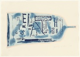 Artist: Watson, Jenny. | Title: The bottled memories | Date: 1988 | Technique: aquatint, etching, lift-ground and roulette, printed in brown ink with plate-tone, from one zinc plate; hand-coloured
