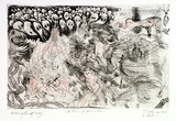 Artist: COLEING, Tony | Title: The Passion of James. | Date: 1985 | Technique: etching, printed in black ink, from one plate; hand-coloured