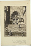 Artist: LINDSAY, Lionel | Title: The Great Door, Burgos | Date: 1929 | Technique: etching, printed in warm black ink, from one copper plate | Copyright: Courtesy of the National Library of Australia