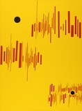 Artist: Tilley, Lorna. | Title: (Poster of moon and stripes) | Date: 1973 | Technique: screenprint, printed in colour, from multiple stencils