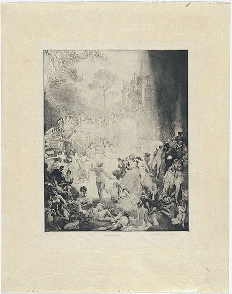 Artist: LINDSAY, Norman | Title: Micomicon | Date: 1921 | Technique: etching, engraving and stipple, printed in black ink, from one copper plate