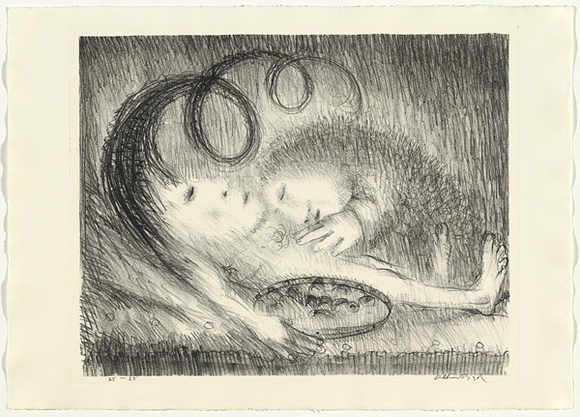 Artist: b'BOYD, Arthur' | Title: b'St Clare attending to St Francis.' | Date: (1965) | Technique: b'lithograph, printed in black ink, from one plate' | Copyright: b'Reproduced with permission of Bundanon Trust' Artist: b'BOYD, Arthur' | Title: b'St Clare attending to St Francis.' | Date: (1965) | Technique: b'lithograph, printed in black ink, from one plate' | Copyright: b'Reproduced with permission of Bundanon Trust'