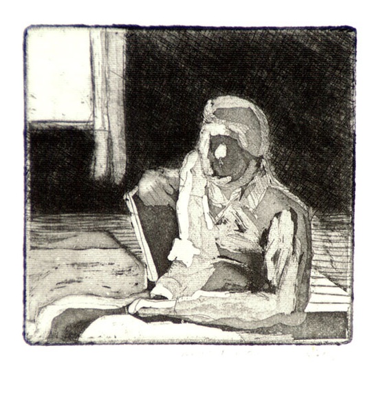 Artist: b'Kelly, William.' | Title: b'Near figure' | Technique: b'etching and aquatint, printed in black ink, from one plate' | Copyright: b'\xc2\xa9 William Kelly' Artist: b'Kelly, William.' | Title: b'Near figure' | Technique: b'etching and aquatint, printed in black ink, from one plate' | Copyright: b'\xc2\xa9 William Kelly'