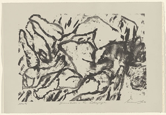Artist: b'Lee, Graeme.' | Title: b'Drumsticks - the lithograph' | Date: 1997, April | Technique: b'lithograph, printed in black ink, from one stone' Artist: b'Lee, Graeme.' | Title: b'Drumsticks - the lithograph' | Date: 1997, April | Technique: b'lithograph, printed in black ink, from one stone'