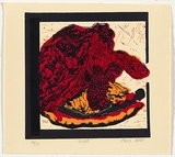 Artist: Nelson, Moira. | Title: Incest | Date: 1981 | Technique: linocut, printed in colour, from four blocks