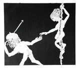 Artist: BOYD, Arthur | Title: hoisting herself with a rope... | Date: (1970) | Technique: etching and aquatint, printed in black ink, from one plate | Copyright: Reproduced with permission of Bundanon Trust