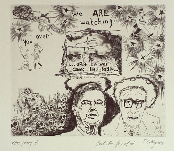 Artist: b'COLEING, Tony' | Title: b'Just the few of us' | Date: 1983 | Technique: b'etching, printed in black ink, from one plate' Artist: b'COLEING, Tony' | Title: b'Just the few of us' | Date: 1983 | Technique: b'etching, printed in black ink, from one plate'