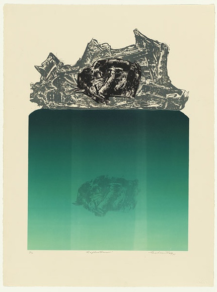 Artist: b'King, Grahame.' | Title: b'Reflection' | Date: 1975 | Technique: b'lithograph, printed in colour, from multiple stones [or plates]'