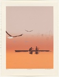 Artist: Harbeck, Ron. | Title: The rowers. | Date: 1987 | Technique: screenprint, printed in colour, from six stencils