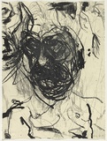 Artist: PARR, Mike | Title: not titled. | Date: 1995 | Technique: etching, printed in grey ink, from one plate; lithograph, printed in black ink, from one stone