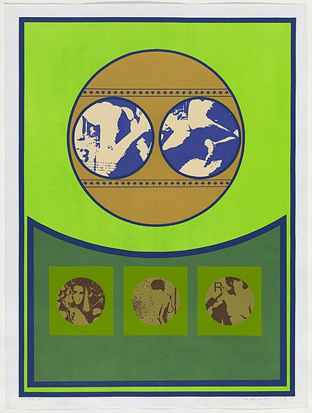 Artist: b'MEYER, Bill' | Title: bLes jambs en l'air, comme une femme lubrique | Date: 1970 | Technique: b'screenprint, printed in eight colours, from 7 hand-cut stencils and 1 photo-stencil' | Copyright: b'\xc2\xa9 Bill Meyer' Artist: b'MEYER, Bill' | Title: bLes jambs en l'air, comme une femme lubrique | Date: 1970 | Technique: b'screenprint, printed in eight colours, from 7 hand-cut stencils and 1 photo-stencil' | Copyright: b'\xc2\xa9 Bill Meyer'