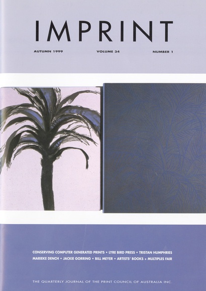 Artist: b'PRINT COUNCIL OF AUSTRALIA' | Title: b'Periodical | Imprint. Melbourne: Print Council of Australia, vol. 34, no. 1,  1999' | Date: 1999