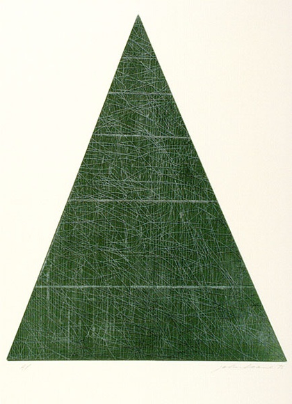 Artist: b'LOANE, John' | Title: b'Not titled (Abstract triangle)' | Date: 1976 | Technique: b'etching and relief, printed in colour, from one plate' | Copyright: b'This work appears on the screen courtesy of the artist' Artist: b'LOANE, John' | Title: b'Not titled (Abstract triangle)' | Date: 1976 | Technique: b'etching and relief, printed in colour, from one plate' | Copyright: b'This work appears on the screen courtesy of the artist'