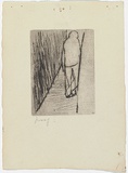 Artist: MADDOCK, Bea | Title: Lane figure | Date: 1966 | Technique: drypoint, printed in black ink with plate-tone, from one copper plate