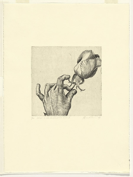 Artist: b'Headlam, Kristin.' | Title: b'What a wonderful piece of luck.' | Date: 1998 | Technique: b'etching, printed in black ink, from one plate' | Copyright: b'\xc2\xa9 Kristin Headlam, Licensed by VISCOPY, Australia' Artist: b'Headlam, Kristin.' | Title: b'What a wonderful piece of luck.' | Date: 1998 | Technique: b'etching, printed in black ink, from one plate' | Copyright: b'\xc2\xa9 Kristin Headlam, Licensed by VISCOPY, Australia'