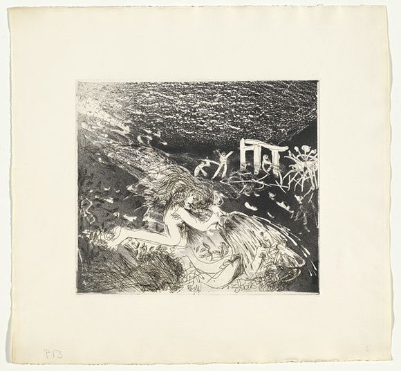Artist: b'BOYD, Arthur' | Title: b'The women defend themselves.' | Date: (1970) | Technique: b'etching and aquatint, printed in black ink, from one plate' | Copyright: b'Reproduced with permission of Bundanon Trust' Artist: b'BOYD, Arthur' | Title: b'The women defend themselves.' | Date: (1970) | Technique: b'etching and aquatint, printed in black ink, from one plate' | Copyright: b'Reproduced with permission of Bundanon Trust'