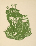 Artist: OGILVIE, Helen | Title: Greeting card: Christmas | Technique: linocut, printed in green ink, from one block