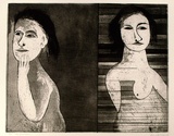 Artist: BALDESSIN, George | Title: Performers. | Date: 1974 | Technique: etching and aquatint, printed in black ink, from one plate