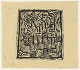 Artist: HANRAHAN, Barbara | Title: Tigers | Date: 1962 | Technique: linocut, printed in black ink, from one block