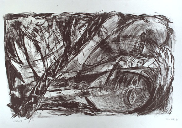 Artist: b'Smith, Tim.' | Title: b'(Abstract figure)' | Date: 1986 | Technique: b'lithograph, printed in black ink, from one stone' Artist: b'Smith, Tim.' | Title: b'(Abstract figure)' | Date: 1986 | Technique: b'lithograph, printed in black ink, from one stone'