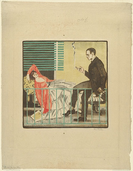 Artist: b'Proctor, Thea.' | Title: b'The balcony.' | Date: c.1919 | Technique: b'lithograph, printed in colour, from four stones' | Copyright: b'\xc2\xa9 Art Gallery of New South Wales' Artist: b'Proctor, Thea.' | Title: b'The balcony.' | Date: c.1919 | Technique: b'lithograph, printed in colour, from four stones' | Copyright: b'\xc2\xa9 Art Gallery of New South Wales'