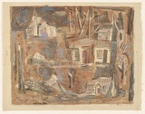 Artist: MACQUEEN, Mary | Title: Ghost town | Date: 1964 | Technique: lithograph, printed in colour on recto and verso, from multiple plates | Copyright: Courtesy Paulette Calhoun, for the estate of Mary Macqueen