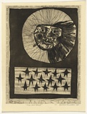 Artist: HANRAHAN, Barbara | Title: Sun and stars I | Date: 1964 | Technique: etching, aquatint, printed in black ink with plate-tone, from one  plate