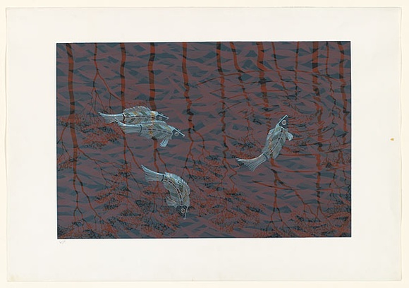 Artist: b'Onus, Lin Burralung.' | Title: b'Goonyah na Bilda.' | Date: 1994 | Technique: b'screenprint, printed in colour, from multiple stencils' Artist: b'Onus, Lin Burralung.' | Title: b'Goonyah na Bilda.' | Date: 1994 | Technique: b'screenprint, printed in colour, from multiple stencils'