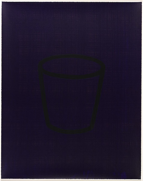 Artist: b'Band, David.' | Title: b'Untitled [3]. black cup on blue' | Date: 1997 | Technique: b'screenprint, printed in colour, from five stencils'