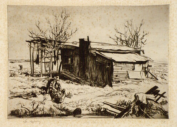 Artist: b'LINDSAY, Lionel' | Title: bJohn Chinaman's | Date: 1937 | Technique: b'drypoint, printed in brown ink with plate-tone, from one plate' | Copyright: b'Courtesy of the National Library of Australia' Artist: b'LINDSAY, Lionel' | Title: bJohn Chinaman's | Date: 1937 | Technique: b'drypoint, printed in brown ink with plate-tone, from one plate' | Copyright: b'Courtesy of the National Library of Australia'