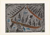 Artist: MOTLOP, Victor | Title: Seven blind brothers (2) | Date: 2001 | Technique: linocut, printed in colour, from one block