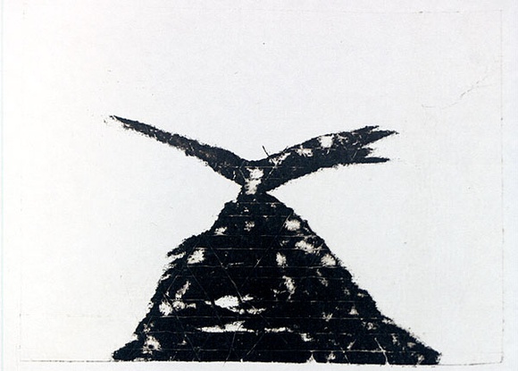Artist: b'Roberts, Neil.' | Title: b'Eruptions 26' | Date: 1991 | Technique: b'pigment-transfer, printed in brown ink, from one bitumen paper plate' Artist: b'Roberts, Neil.' | Title: b'Eruptions 26' | Date: 1991 | Technique: b'pigment-transfer, printed in brown ink, from one bitumen paper plate'