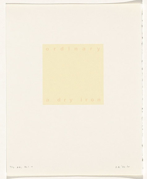 Artist: b'Burgess, Peter.' | Title: b'ordinary: a dry iron.' | Date: 2001 | Technique: b'computer generated inkjet prints, printed in colour, from digital files'