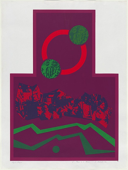Artist: MEYER, Bill | Title: There is a time | Date: 1971 | Technique: screenprint, printed in six colours, from multiple stencils (including hand cut, direct and photo ortho stencils) | Copyright: © Bill Meyer