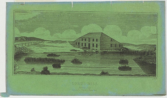 Artist: b'Carmichael, John.' | Title: bLord's Mill, Botany Bay | Date: 1838 | Technique: b'etching, printed in black ink, from one copper plate' Artist: b'Carmichael, John.' | Title: bLord's Mill, Botany Bay | Date: 1838 | Technique: b'etching, printed in black ink, from one copper plate'