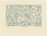 Artist: b'Rankin, David.' | Title: b'Two stones' | Date: 1977, April | Technique: b'lithograph, printed in colour, from two stones [blue and grey inks]'