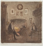 Artist: FULLWOOD, A.H. | Title: A quiet corner. | Date: 1914 | Technique: monotype, printed in colour, from one plate